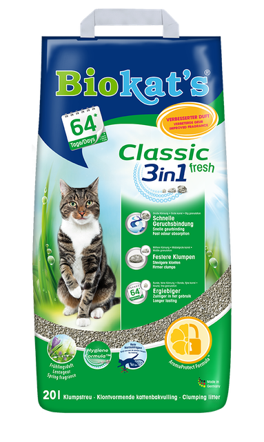Наповнювач Biokat's Classic Fresh 3in1 для кішок глиняний, 20 л