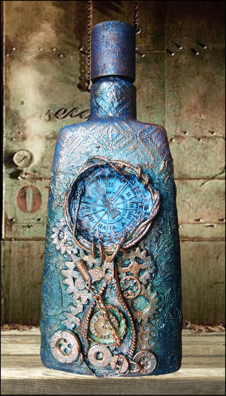 Стипанк пляшка Подарунок чоловікові в стилі steampunk Графін для горілки