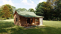 Каркасно-щитовой деревянный дом - бунгало 43,75 м кв