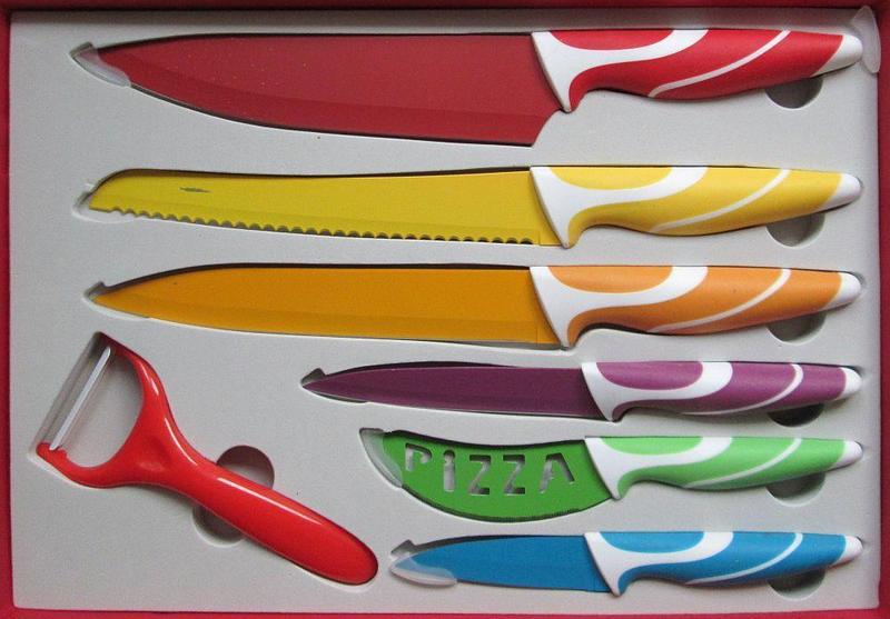 Набір ножів Super Lux з керамічним покриттям у коробці 1364, фото 1