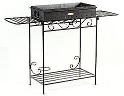 Мангал кований садовий зі знімними коробом (сталь 2 мм) і бічними полицями M31-2