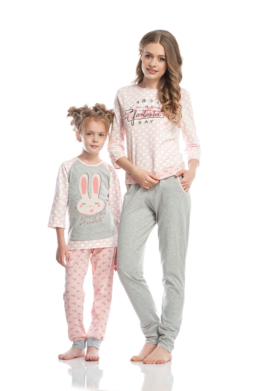 Піжама для дівчинки ТРИКОТАЖНА 2 роки ELLEN Зайчик зріст 92, фото 1