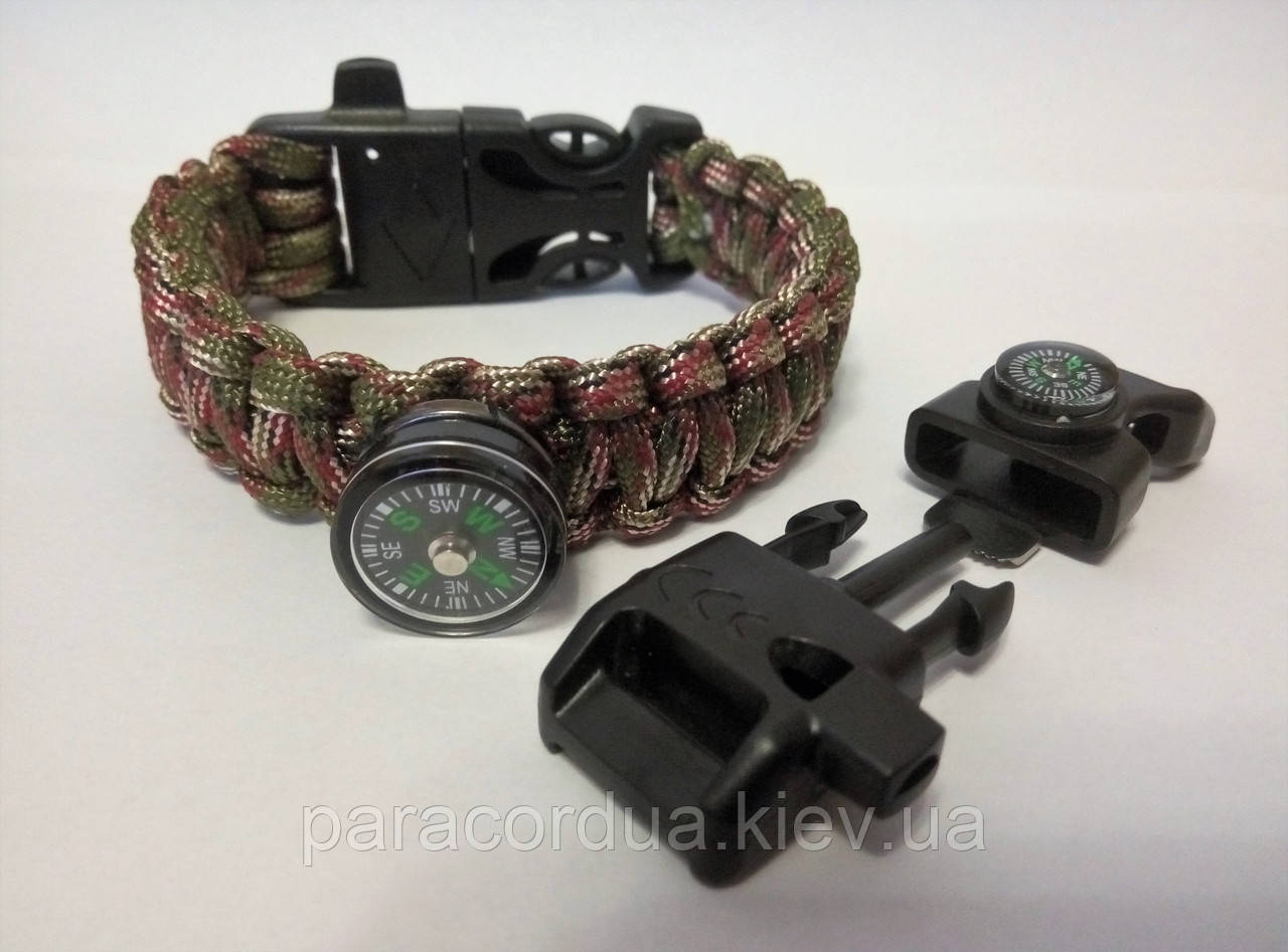 Браслет виживання з паракорда 5 в 1 з Кнопкою, фото 1