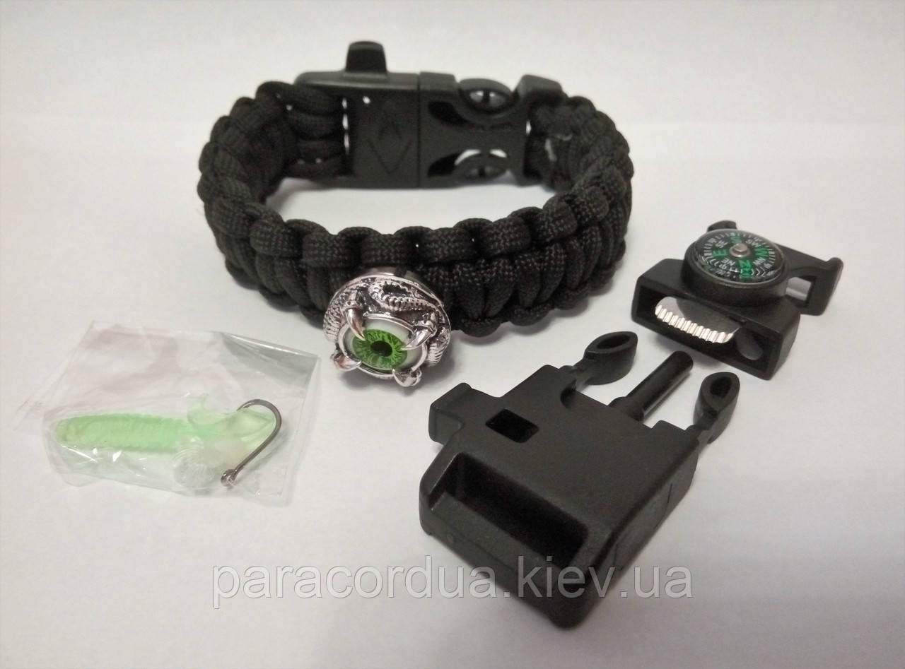 Браслет виживання з паракорда 5 в 1 "Рибак" з Кнопкою, фото 1