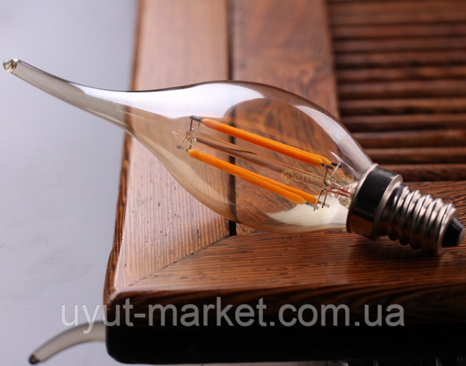 Светодиодная лампа Filament 4Вт C35T E14 4500K - фото 2 - id-p610065671