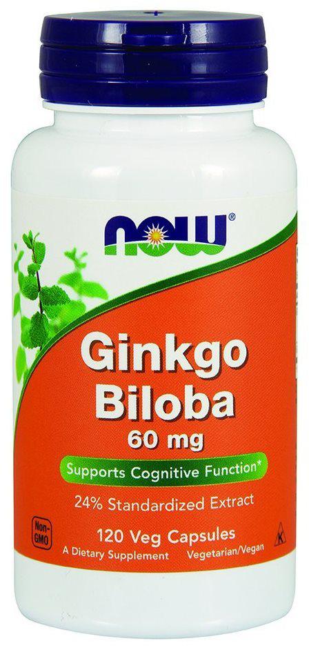 Now Ginkgo Biloba 60mg 120 сарѕ
