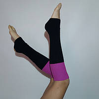 Гетри для танців і хореографії 50 см чорні з фіолетовим