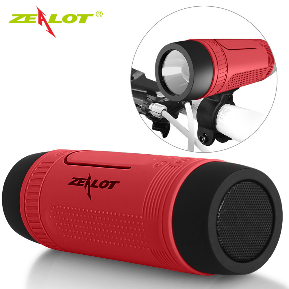 Колонка Zealot S1 портативная Bluetooth повербанк, фонарик (красная) - фото 1 - id-p662627758