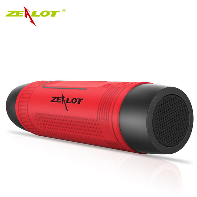 Колонка Zealot S1 портативная Bluetooth повербанк, фонарик (красная) - фото 2 - id-p662627758