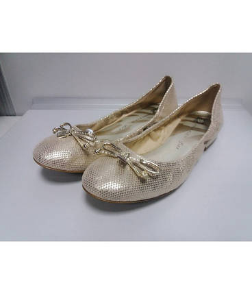 Балетки жіночі, шкіряні, з маленьким бантиком, ANNE KLEIN, фото 2