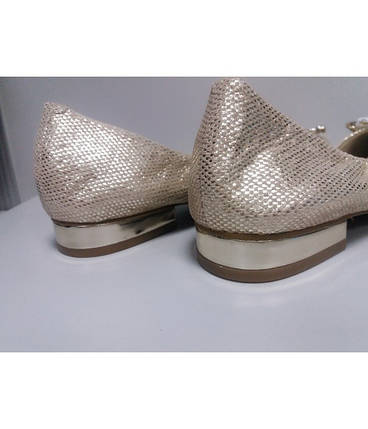 Балетки жіночі, шкіряні, з маленьким бантиком, ANNE KLEIN, фото 2