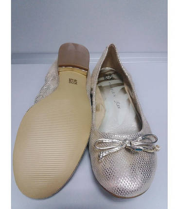 Балетки жіночі, шкіряні, з маленьким бантиком, ANNE KLEIN, фото 2