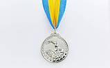 Медаль спортивна зі стрічкою Плавання (метал, d-5 см, 25 g, 1-золото, 2-срібло, 3-бронза) 10 шт., фото 2