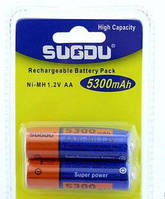 Аккумулятор, батарейка АА SUGDU 5300mAh Ni-MH 1.2V, акумулятор 2 штуки