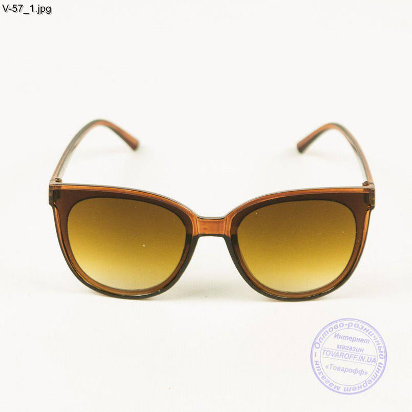 Жіночі сонцезахисні окуляри - Коричневі з коричневою лінзою - V-57, фото 2