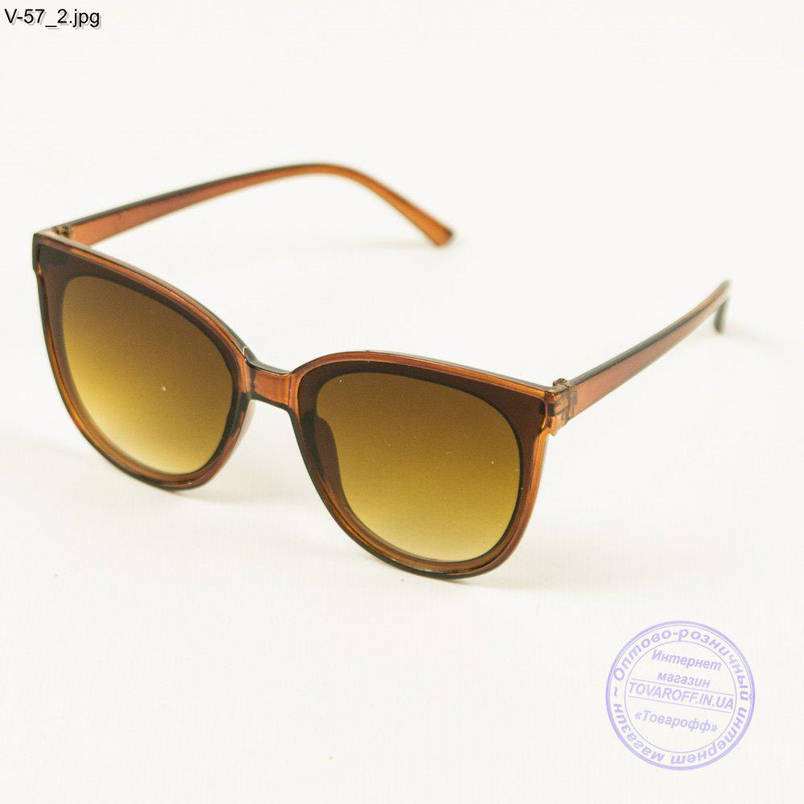 Жіночі сонцезахисні окуляри - Коричневі з коричневою лінзою - V-57, фото 1