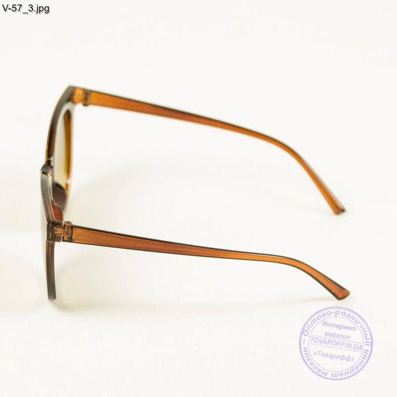 Жіночі сонцезахисні окуляри - Коричневі з коричневою лінзою - V-57, фото 3