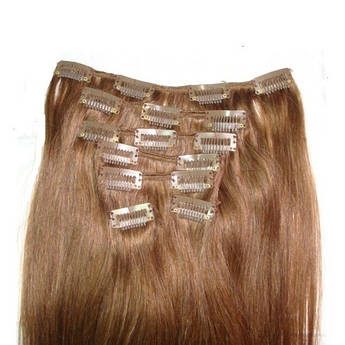 Набір натурального волосся на кліпсах 60 см відтінок No6 100 грамів