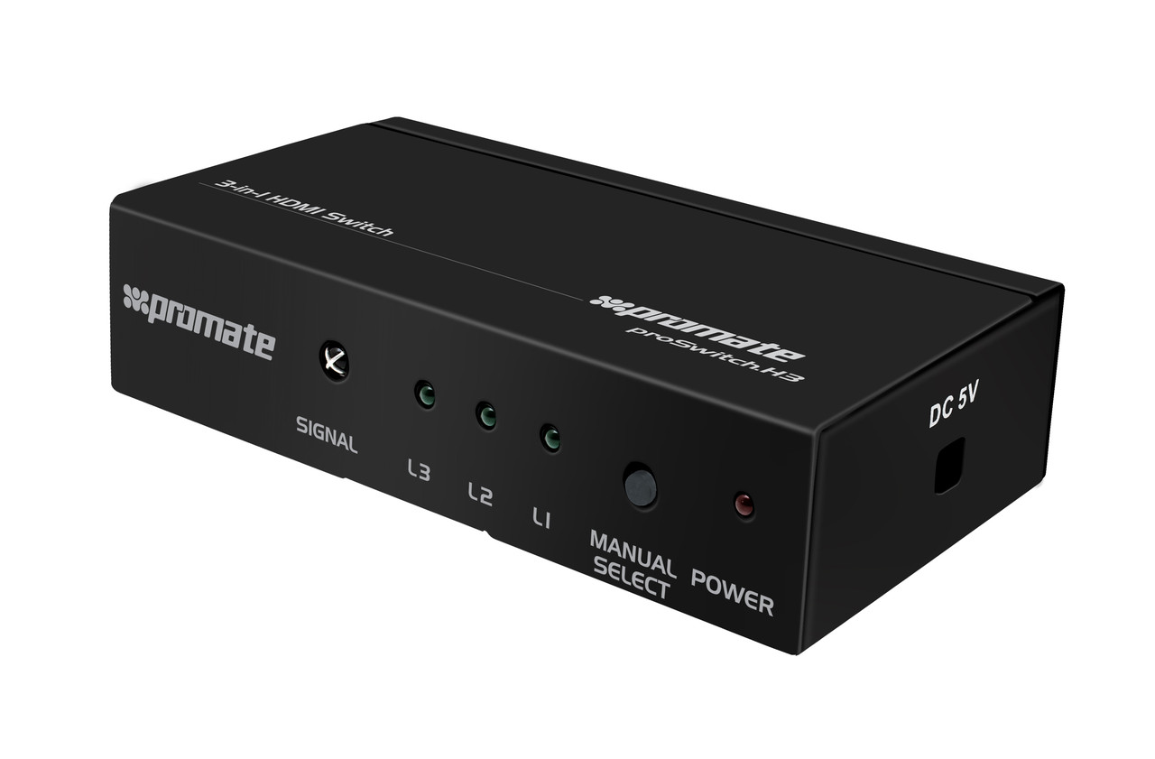 Спліттер Promate Proswitch-H3 Black (Уцінка) (ch_proswitch-h3.black), фото 1