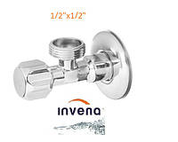 Кран кутовий Invena 1/2"x1/2" з розеттою (ZW-52-015)