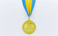 Медаль спортивная с лентой Футбол (металл, d-5см, 25g, 1-золото, 2-серебро, 3-бронза) 10шт