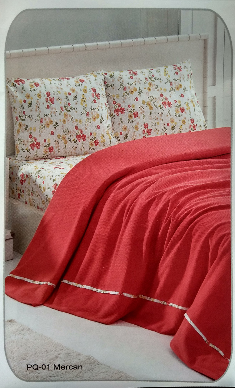 Летний комплект постельного белья First Choice Soft Pike Takimi Mercan