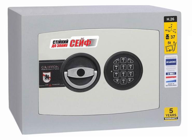 Сейф Griffon H.26.Е зламостійкий 260 (в)х350(ш)х274(гл)