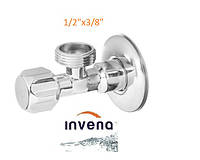 Кран кутовий Invena 1/2"x3/8" з розеттою