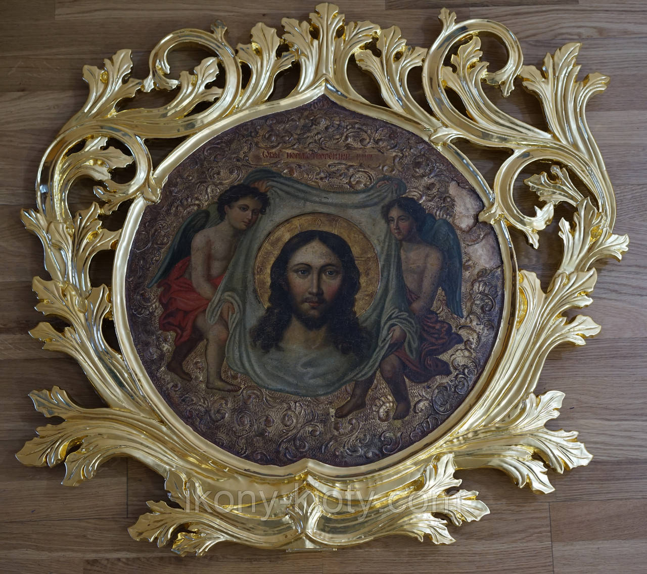 Сусальне золочення різьби на старовинній іконі., фото 1