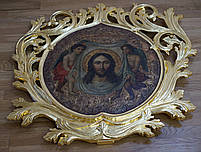 Сусальне золочення різьби на старовинній іконі., фото 2