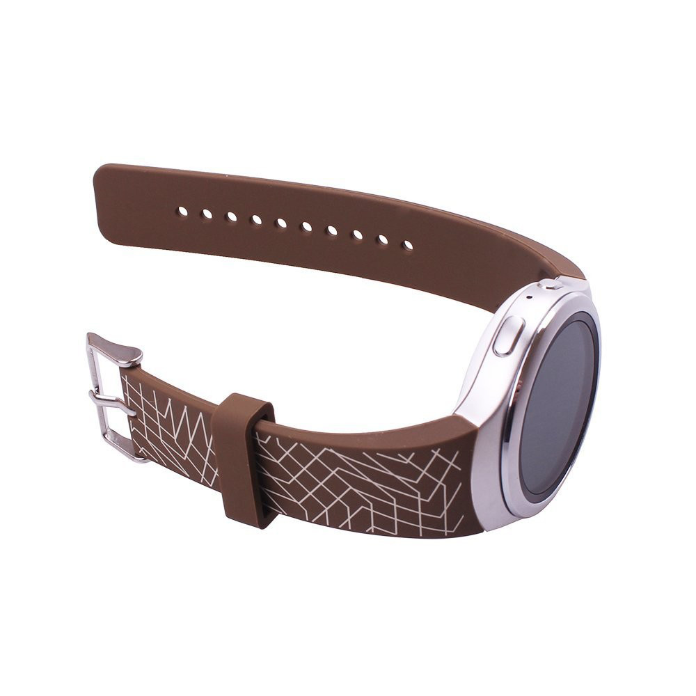 Силиконовый ремешок Primo для часов Samsung Gear S2 Sports SM-R720 / SM-R730 Line Brown - фото 2 - id-p662950577