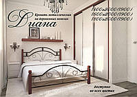 Двуспальная кровать Диана деревянные ноги Металл Дизайн