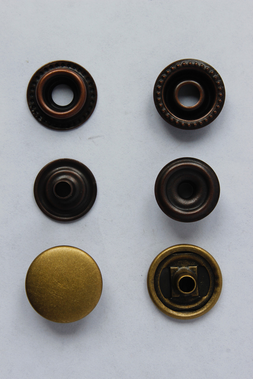 Набір кнопок каппа 15 мм бронзового кольору Німеччина, не іржавіє Набір 10 шт. (аналог кнопки 702)