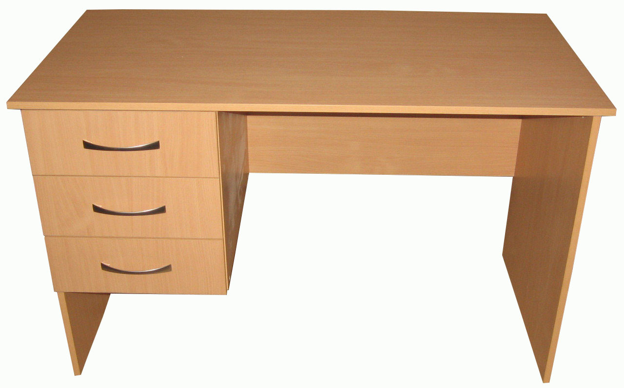 Офісний стіл комп'ютерний однотумбовий. Робочий письмовий стіл для ноутбука з тумбою й ящиками для офісу, фото 1