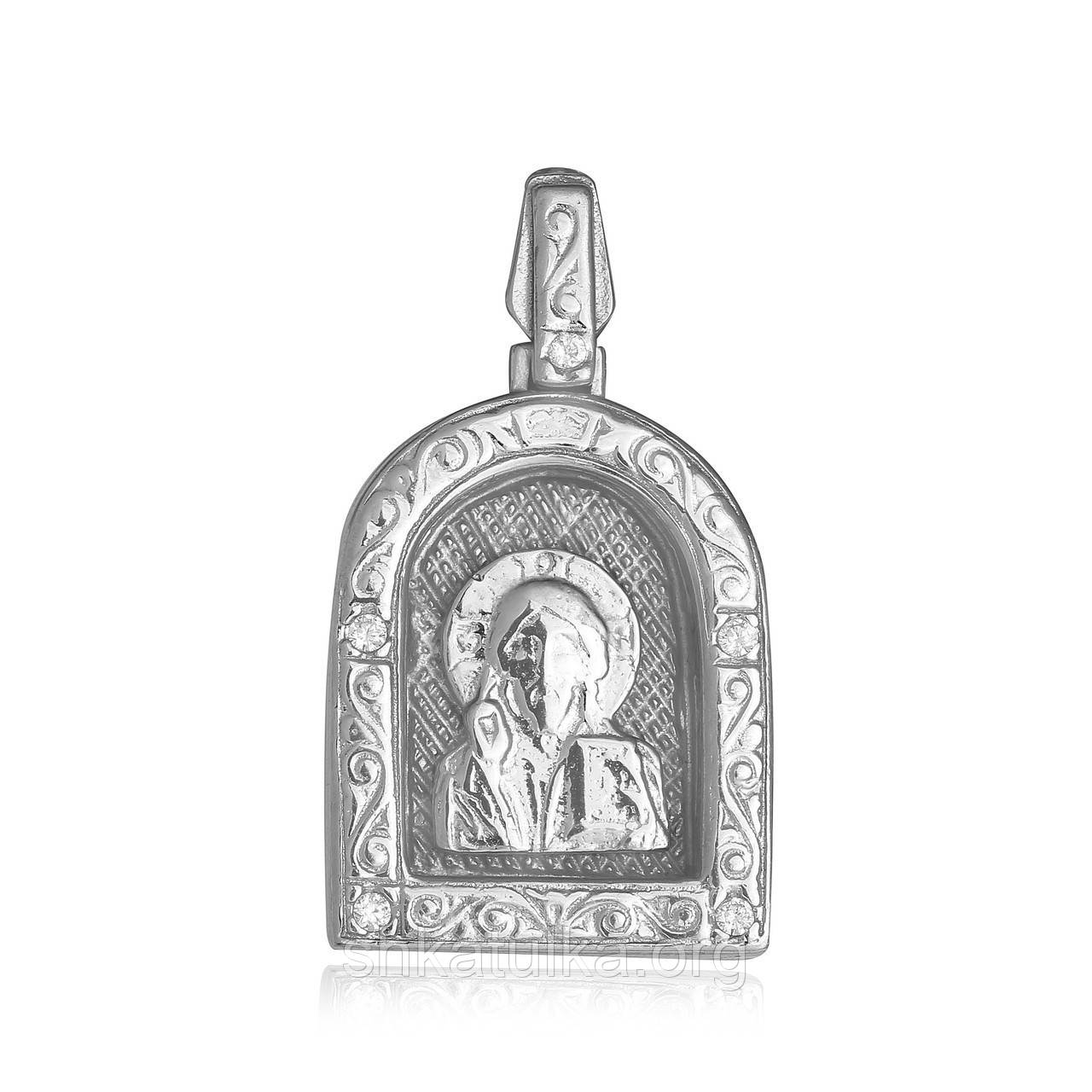 Срібний підвіс з фианитом - "Ікона Спаса Нерукотворного" П2Ф/202