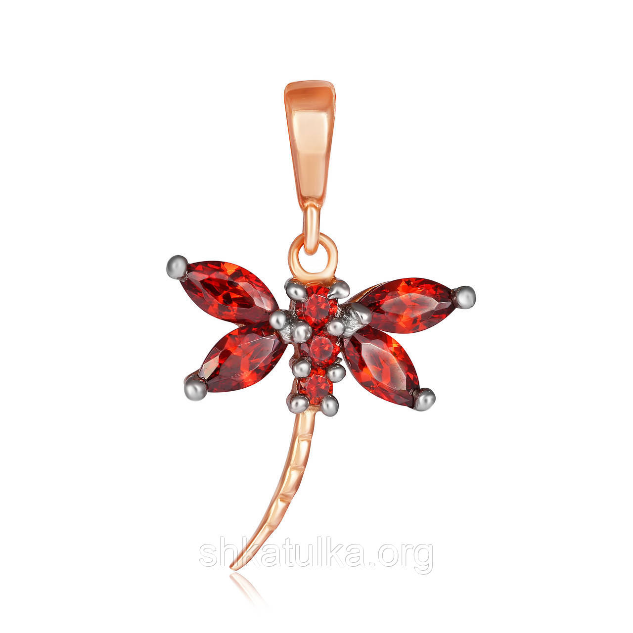 ᐉ Серебряный подвес '' Бабочка '' в позолоте с фианитами купить по ...