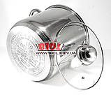 Каструля 7 л (Ø22 см) з неіржавкої сталі з кришкою (індукційне п'ятишарове дно) Edenberg EB-525-1, фото 3