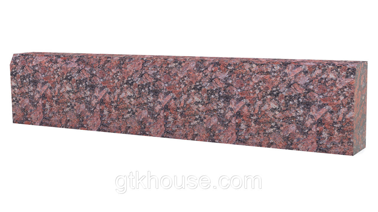 Бордюрний камінь червоний термо ГП4, фото 1