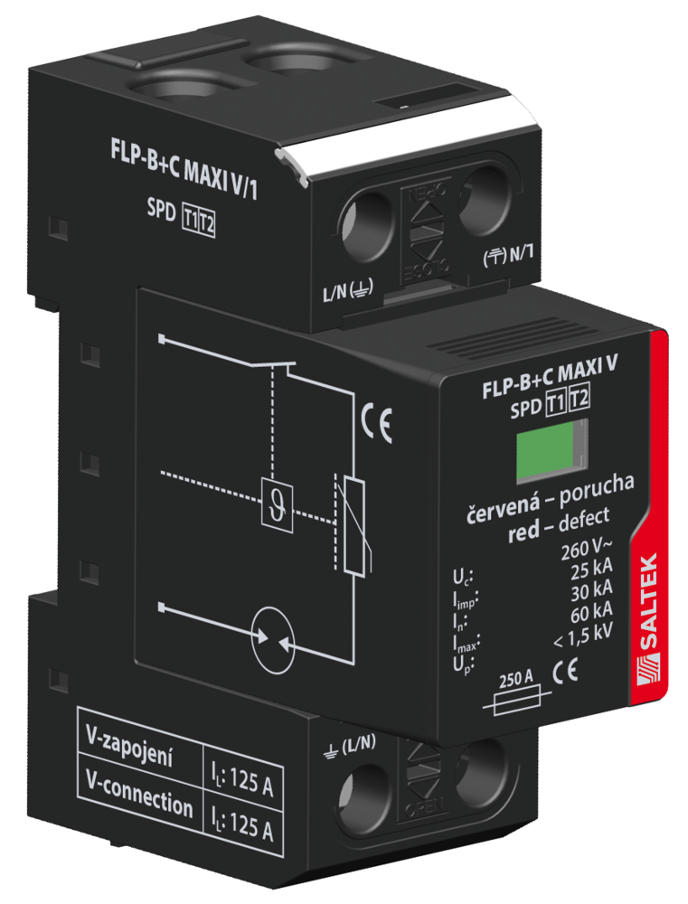 Комбінований грозовий розрядник ПЗІП SALTEK FLP-B+C MAXI V/1
