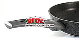 Сковорода 24 см h-5,5 см з темно-сірим антипригарним покриттям БІОЛ "Гранит Грей" 24134P, фото 4