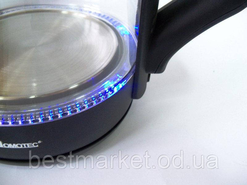 Електричний чайник Domotec MS-8120 скляний з підсвічуванням