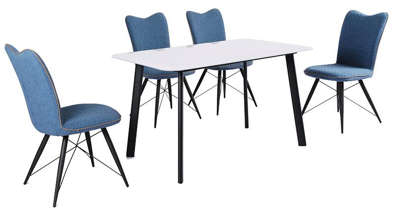 Стол обеденный стеклянный Т-312 с белой столешницей, на черных металлических ногах 130х80х75(H) см - фото 7 - id-p655531201