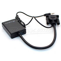 Конвертор VGA to HDMI 1080p + Audio, чорний, фото 2