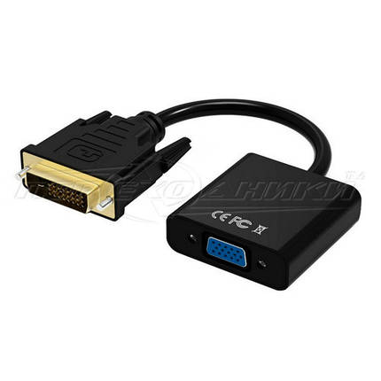 Конвертер DVI-D (24+1) to VGA + дод. харчування micro USB, 1080p, фото 2