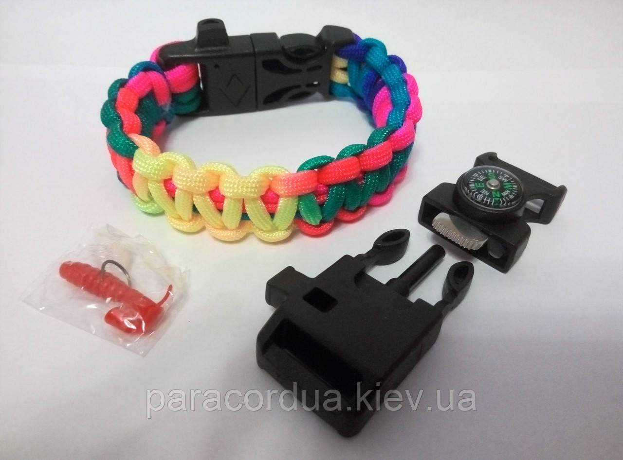 Браслет виживання з паракорда" Рибалка" 5 в 1, "Кобра"
