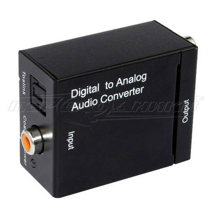 Конвертер звуку Digital to Analog Audio (цифра в аналог (2RCA)) + Оптичний кабель, фото 2