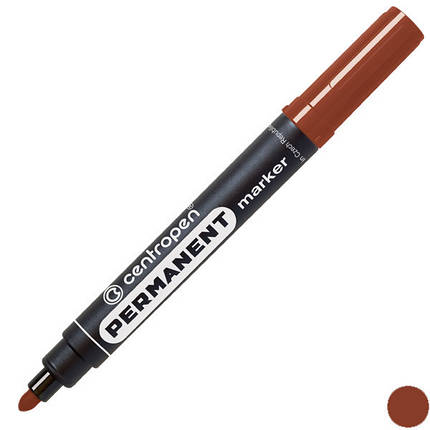 Маркер "Centropen" Permanent товстий круглий (коричневий) KNZ, фото 1