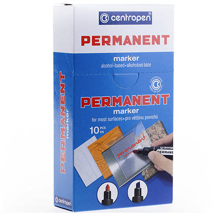 Маркер "Centropen" Permanent товстий круглий (коричневий) KNZ, фото 3