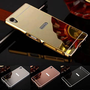 Металевий дзеркальний чохол бампер Mirror на Sony Xperia Z5 (4 кольори в наявності)