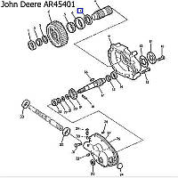 Уплотнение вала редуктора John Deere AR45401